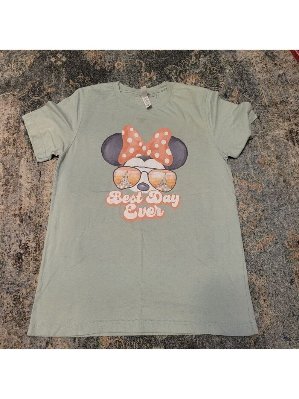 Bella Canvas Light Green Tee with Fun Graphic Size M